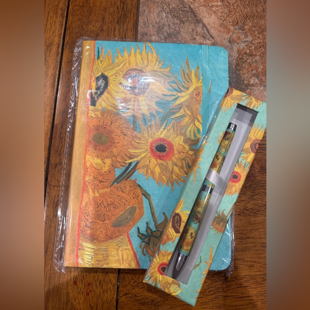 Van Gogh sunflower journal and pen
